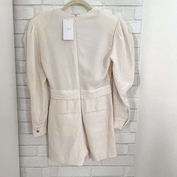 IRO Narma Beige Puff Sleeve Deep V Romper - Picture 6 of 7